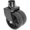 Trailer Jack Wheel with Chock - 6" Dual Caster with Double Wheel Chock Capacity 2000lbs fits Any Jack Better Soft Ground Roll Trailer Parts(Black)