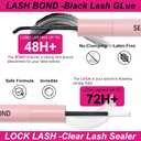 Fowendia Lash Clusters Kit Fluff 80D 100D Individual Lashes D Curly Cluster Eyelash Extensions 10-18mm DIY Lash Extension Kit Lash Bond and Seal Waterproof, Lash Applicator, Thick False Eyelashes Kit
