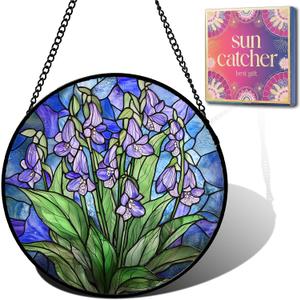 Purple Iris Flower Acrylic Suncatcher Sun Catchers Indoor Window Gifts 6.3"