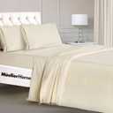 Mueller Luxury Only 1 Piece Flat Sheet Twin XL Ultra-Soft 1800 Series, Cooling & Breathable Twin XL Bed Sheets, Hotel Quality Bedding, Deep Pocket up to 16" - Hypoallergenic, Wrinkle-Resistant, Cream