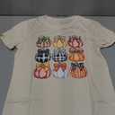 Women's Halloween T-Shirts Pumpkin Graphic Tees Autumn Fall Shirts Loose Casual Short Sleeve Tops (Apricot3, M)