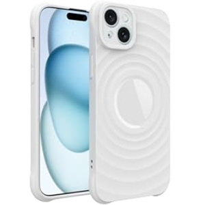 GUNPRIO Case for iPhone 14 Plus, Thin Slim Stylish Ripple Pattern Design, iPhone 14 Plus Protective Cover 6.7 inch, White