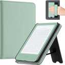 CoBak Case with Stand for for 6" Kindle (2024 & 2022, 11th Gen) PU Leather Smart Cover with Auto Sleep/Wake & Hand Strap, Premium Protective Case for Kindle Basic,Sage Green