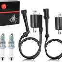 Ignition Coil Pack and CAP R+L & spark plug For Yamaha V Star 650 XVS650 1998-2016 4VR-82320-00-00 4XY-82370-00-00