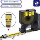 COLORWING Compatible with DYMO D1 Label Tape Black on Yellow 45018 S0720580 Replace for DYMO Label Maker Refill D1, 1/2 Inch x 23 Ft, for Dymo LabelManager 160 420P 210D 280 360D PnP, 3-Pack
