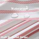 jinchan Pink and White Shower Curtain for Bathroom Modern Farmhouse Striped Waterproof Fabric Shower Curtain Set with 12 Hooks Machine Washable 70x72 Inches