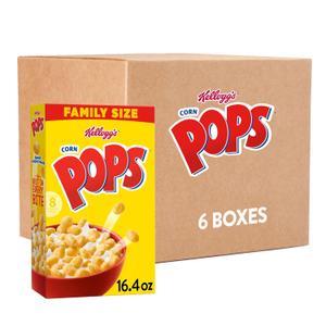 Kellogg's Corn Pops Breakfast Cereal, Kids Cereal, Family Breakfast, Family Size, Original (6 Boxes) (6 Count), Best By 04, 2025