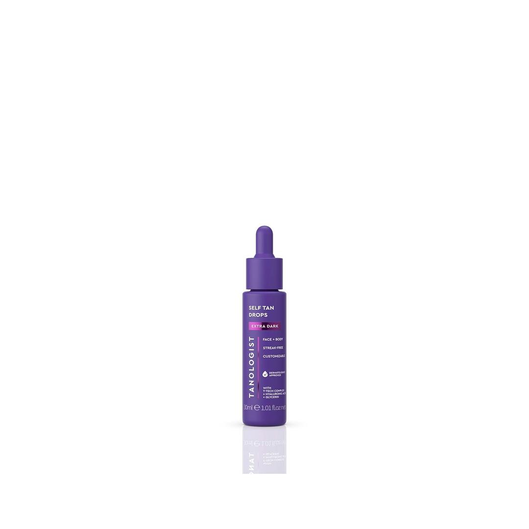 Tanologist Extra Dark Self Tan Drops, Streak-Free Body & Face Tanning Drops, No Fake Tan Smell, For Moisturizer & Lotion, Bronzing Face Tanner, Skincare Ingredients, Vegan, 1.01 fl. oz/30 ml Bottle