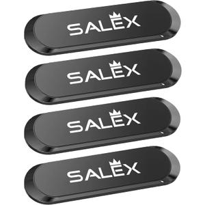 SALEX Flat Magnetic Phone Mounts 4 Pack. Black Cell Phone Holder for Car Dashboard, Wall, Truck. Universal Stick on iPad Wall Magnet Mount Kit for Tablets, Smartphones. Magnetic Phone Mount for iPhone