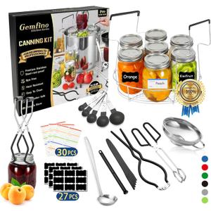 Canning Supplies Starter Kit with Canning Rack,Canning Kit for Beginners (Black)