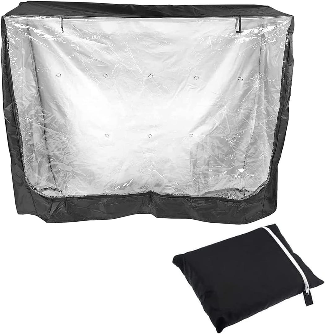 Animal Cage Cover Rabbit Pets Hutch Cover Enclosure Covers for 48" Double Deckers Double Hutches Waterproof Dustproof 122x50x105cm (Black)