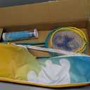 Badminton Rackets Set of 4 for Outdoor Backyard Games,Including 4 Rackets, 6 Nylon Shuttlecocks, 4 Replacement Grip Tapes and 1 Carrying Bag, Lightweight Badminton Racquets for Kids Adults Beginners (Cyan)