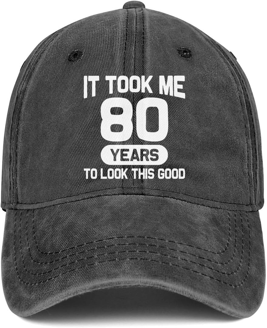80th Birthday Gifts for Men Women 80 Year Old Gifts 1945 Birthday Vintage Hat 100% Cotton Baseball Cap