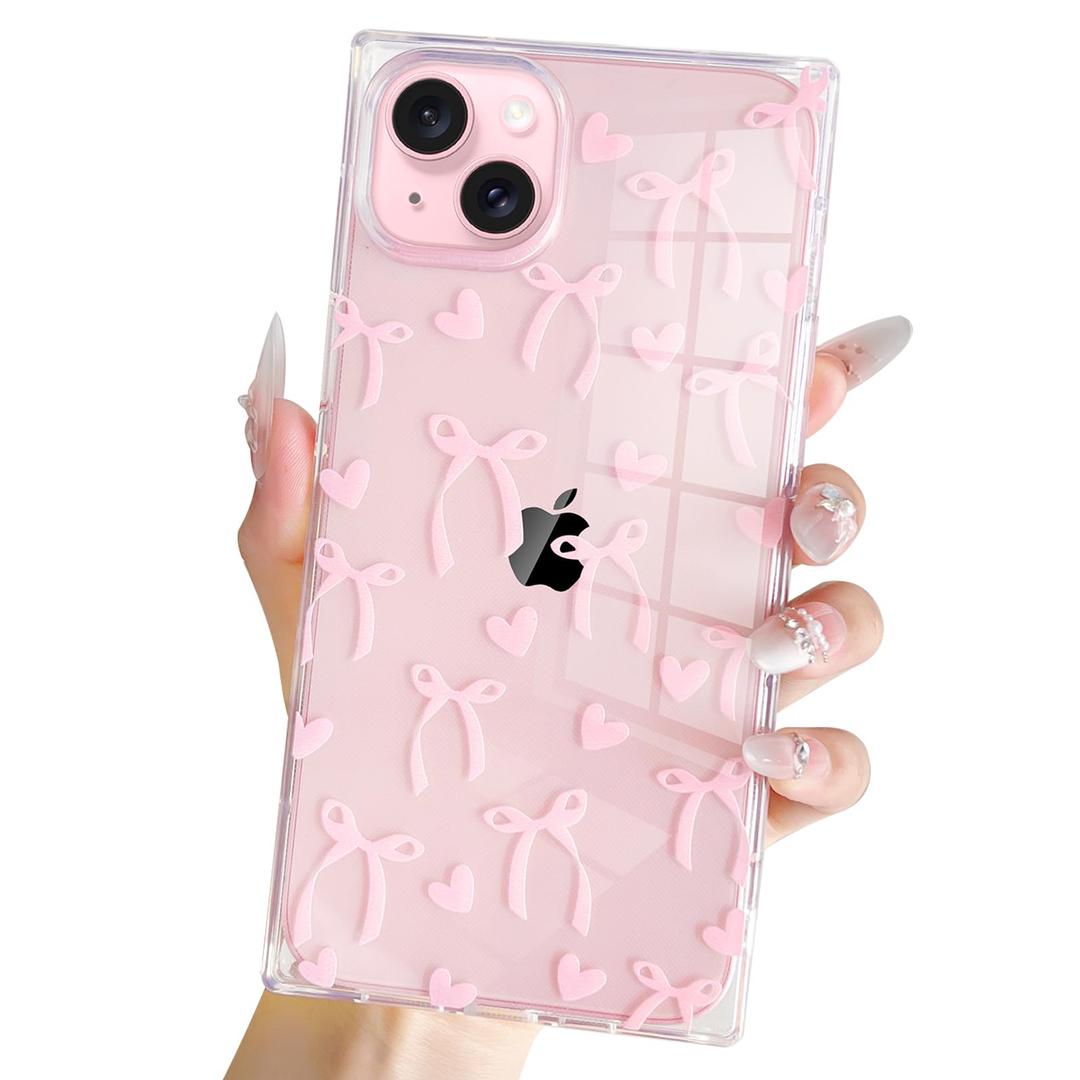 Jmltech Floral Case for iPhone 14 Pro Max Case Flowers Clear Silicone Cute Women Girly Shockproof Protective Phone Cases for iPhone 14 Pro Max Pink Flower
