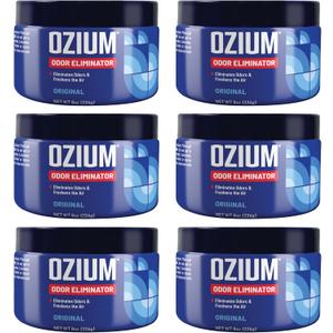 Ozium 8 Oz. Odor Eliminating Gel 6 Pack for Homes, Cars, Offices and More, 6 Pack