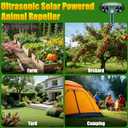 2026 Upgraded Solar Ultrasonic Animal Repellent Outdoor, Deer Repellent Devices Waterproof, Cat Repellent Outdoor with Motion Sensor Flash Light, Squirrel Raccoon Skunk Deterrents for Yard - 2 Packs