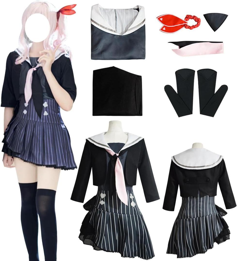 TMSREBU Akiyama Mizuki Cosplay Costume Outfit Stage Performance Dress Halloween Uniform Full Set Suit (XL)