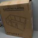 Clear Acrylic Dog Playpen Indoor, Puppy Cat Small Pet Play Pen, Pet Cat Foldable Playpen for Rabbits, Dog Fence Crate Kennel Whelping Cage (White, 10 Panel)