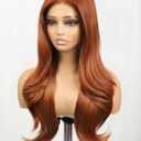 cuiud Auburn Lace Front Wigs for Women 13×4 HD Guleless Synthetic Wig Pre Plucked for Women Natural Lace Hairline Wigs for Beginner Ginner Copper Layered Hair 26inch