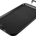 Vayepro 2-in-1 Stove Top Griddle & Grill Pan, 20 Inch Non-Stick Double Burner Griddle for Gas, Electric, and Camping Stoves, Perfect for Pancakes, BBQ, and Indoor/Outdoor Cooking