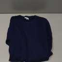 WIHOLL Tops for Women 2026 Trendy Long Knit Pullover Sweaters with Pocket Blue Large