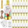 Gerrii 50 Pcs Metallic Mini Champagne Bottle Candy Container Shaped Jars Gold Plastic DIY Favor Candy Bottle Wedding Party Favor Containers with Gift Tags Gold Strings and 65.6ft Rope