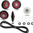 Dryer Repair Kit Drum Roller Pulley Belt Fits For Whirlpool Duet WED8300SW0 WED8300SW1 WED8300SW2 WED9050XW1 WED9150WW1 WED9200SQ0 GEW9250PW1 WED9400SW2 WED5500XW0 WGD9200SQ0 WED9550WW1 WED9150WW0