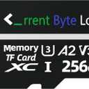 1 x 256GB Micro SD Card with Adapter, V30, A2, U3, UHS-I, C10 | 4k Drones, Dash Cams, Security Cameras, Phones, Cameras