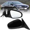 Right Passenger Side Mirror Fits 2012 2013 2014 Toyota Camry with Manual Folding Power Glass Non-Heated Black Replace#87908-06401(3Pins)