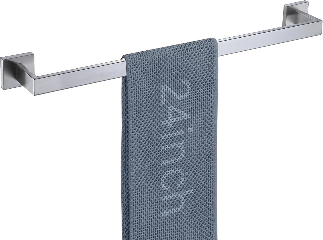 LANC 24 Inch Bathroom Towel Bar Wall Mounted Bath Hand Towel Holder Brushed Nickel Towel Hanger Square Towel Rail Shower Towel Rod for Kitchen Bedroom Modern Towel Rack, A8804BN-6P1