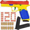 DIY Building Block Toy Gun Blaster, Shell Ejecting Toy Gun, Automatic Pull Back Action Shooting Games Education Model Toy Pistol for Kids Gifts