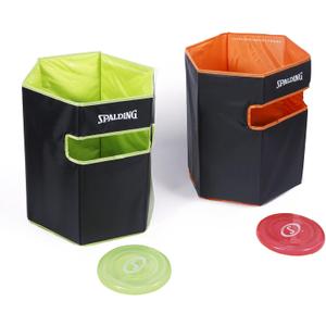 Spalding - Disc Toss Game Set, Includes 2 Folding Target Cans & 2 Discs, Easy Setup Outdoor Game for All Ages, Travel-Friendly for Backyard, Beach, Park, Camping, Tailgates