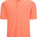 Alex Vando Mens Golf Shirt Moisture Wicking Quick-Dry Short Sleeve Casual Polo Shirts for Men (Orange, Xl)