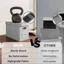 Oterri File Organizer with Lid, Hanging Filing Box with Mesh Pocket, Document Organizer for Letter Files, Portable Storage Box with Smooth Sliding Rail for Office & Home (1 PCS, Light Grey)