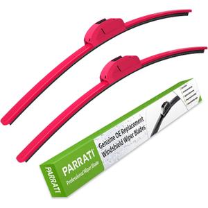 OEM QUALITY 15" + 15" PARRATI Premium All-Season Rose Red Windshield Wiper Blades (Set of 2)