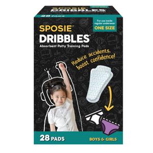 Sposie Dribbles  Turn Any Underwear Into Potty Training Underwear | Training Pads Reduce Messes and Laundry | A Faster Cleaner Easier Solution | Use with Toilets, Seats, Charts, and Stickers | 28ct