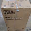 BLACK+DECKER 0.9 Cu. Ft. Portable Washer, 6.6 lb. Capacity Washing Machine for Homes & Apartments, 5 Wash Cycles, Quick Connect Sink Adapter and Drain Hose Included, Transparent Lid, BPWM09W, White