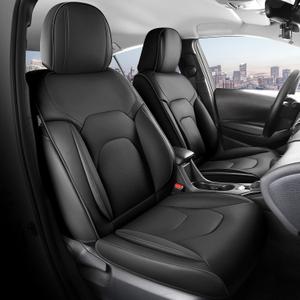 FREESOO Car Seat Covers Front Seats 2PCs,Waterproof Automotive Seat Covers, Leather Cars Interior Covers, Seats Protection Universal fit Babies & Adult (Black)