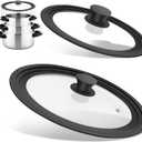 Universal Lids for Pots, Pans and Skillets, Fits 7", 8", 9", 10", 11", 12" Cookware, Universal Pan Lid and Pot Lid with Tempered Glass and Silicone Edging (2 Pack)