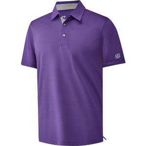 Mens Golf Shirt Short Sleeve Moisture Wicking Dry Fit Performance Solid Pique Collared Golf Polo Shirts for Men L