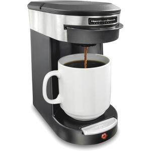 Hamilton Beach Commercial Deluxe 1-Cup Coffee Maker, Black/Stainless-Steel, 3-Minute Brew Time, Auto Shutoff, Coffee Pod Brewer, cUL Certified, HDC200S-CA