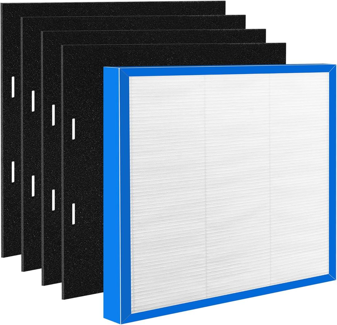 AF-20FL Replacement Filter Compatible with HoMedics Air Purifier AF-20 AP-25 AR-20 Filter, fits Number AF-20FL AP-25CRF AF-25, include 1 HEPA Filter + 4 Carbon Pre-filters