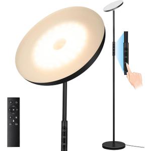 Floor Lamp, Upgraded 40W 4000LM Super Bright Torchiere LED Floor Lamps for Living Room, Stepless Dimmable Color Temperature 2700K-6500K with Remote & Touch Control, Standing Light for Bedroom Office