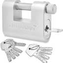 Britanium BRL85 Heavy Duty Lock with 10 Keys - [Weather Resistant] - [Anti Drill Cylinder] - High Security Padlock for Gate, Shipping Container, Garage