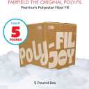 Fairfield The Original Poly-Fil, Premium Polyester Fiber Fill, Soft Pillow Stuffing, Stuffing for Stuffed Animals, Toys, Cloud Decorations, and More, Machine-Washable Poly-Fil Fiber Fill, 5 lbs. Box