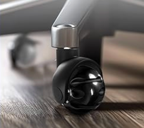 Office Chair Caster Wheel for Carpet Set of 1 -Replacement for Office Chairs Mat Safe for All Floors Including Hardwood - 2-Inch Rubber Replacement - Smooth & Silent Universal Size (11x22 mm) -Black