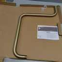PHASAT S Shaped Shower Arm,High Rise Shower Arm with Flange,Shower Extension Arm Brushed Gold,PU9J02