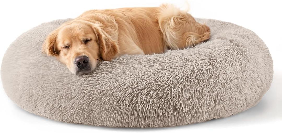 Dog Beds Large Sized Dog and Cats, 32in Pet Beds for Large Pet, Washable Indestructible Extra Large Dog Bed (Brown, 32.0"L x 32.0"W x 8.0"Th)