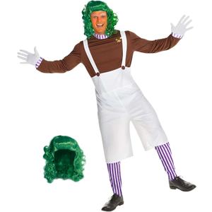 Morph Factory Worker Costume Mens, Chocolate Factory Costumes for Adults, Halloween Costumes for Men (Standard)