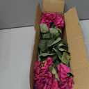 Artificial Geranium Fake Flowers for Outdoors Decoration, 6 Bundles Silk Geraniums Flower UV Resistant Look Real Faux Plants for Outside Planter Front Door Garden Patio Balcony Yard Home, Fuchsia